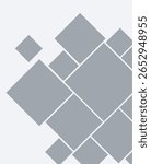 Set of rhombus photo cards different sizes. Empty mosaic photo frames. Vector realistic Mockup for banner design, flyer, leaflet, photo album, collages. Blank gray template. EPS10.