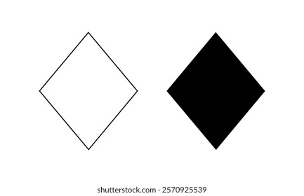 Set of rhombus shape icons. for mobile concept and web design. outline and black