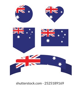 Set ribbon australia flag unique design with blank background