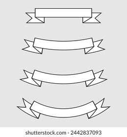 set of ribbon banner icon. flat design ribbon banner icon vector illustration. EPS file 377.