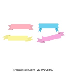 Set Of Ribbon Banner Illustration