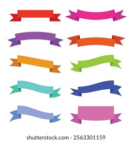 Set of Ribbon banner label collection design vector illustration