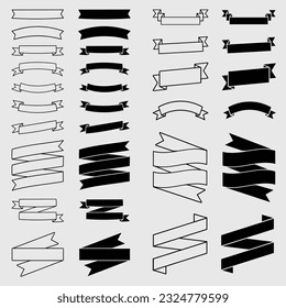 Set of Ribbon Banner Vector, Cut File