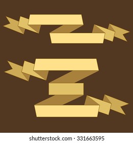 Set of ribbon banners