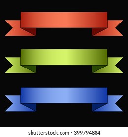 Set of ribbon banners