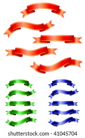 set of ribbon banners