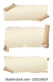 set of ribbon banners in old style