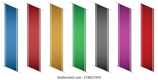 set of ribbon banners on white background