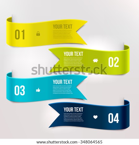 Set of ribbon banners. Wave ribbons. Banner infographic template