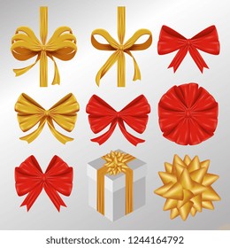 set ribbon bow decoration accessory