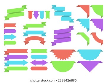 set of ribbon collections of various shapes