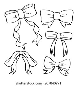 Set of ribbon doodle