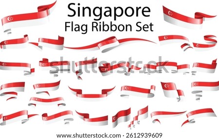 set of ribbon flags of Angola
