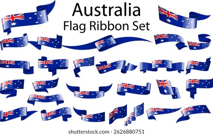 set of ribbon flags of Australia 