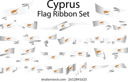 set of ribbon flags of Cyprus 