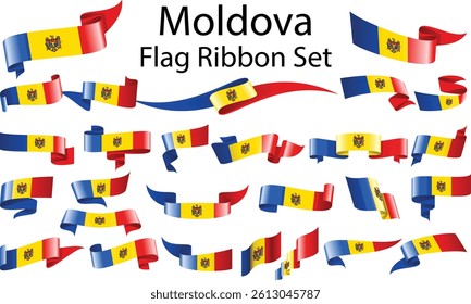 set of ribbon flags of Indonesia