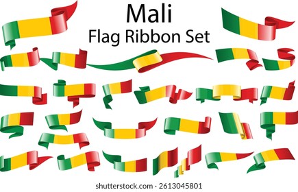 set of ribbon flags of Indonesia