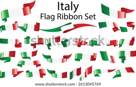 set of ribbon flags of Indonesia