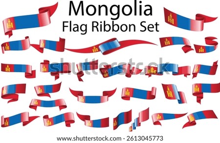 set of ribbon flags of Indonesia