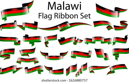 conjunto de bandeiras de fita do Malawi 