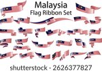 set of ribbon flags of Malaysia