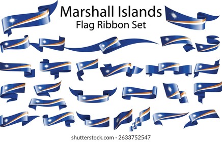 set of ribbon flags of the Marshall Islands