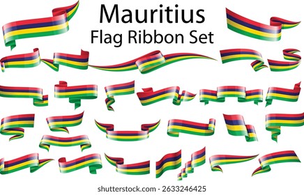 Conjunto de banderas de cinta de Mauricio 