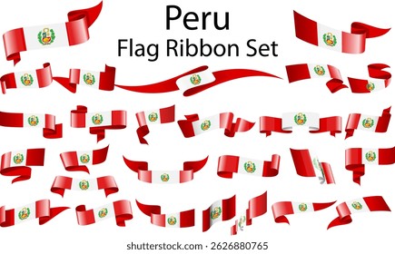 ensemble de drapeaux à ruban du Pérou 