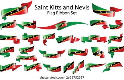 Conjunto de banderas de cinta de San Cristóbal y Nieves