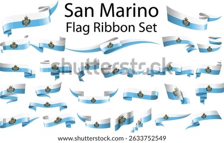 set of ribbon flags of San Marino
