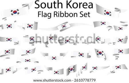 set of ribbon flags of South Korea
