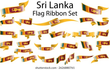 Conjunto de banderas de cinta de Sri Lanka 