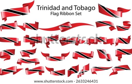 set of ribbon flags of Trinidad and Tobago