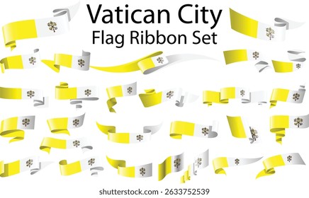 conjunto de bandeiras de fita da Cidade do Vaticano