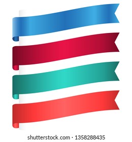 set of ribbon gradient banner icon on white background