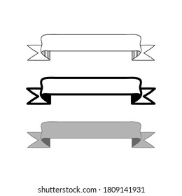 Set of ribbon illustration vector for logo ornament and background.