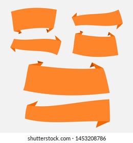 set ribbon orange color vector