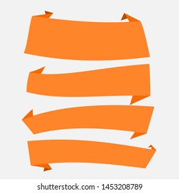 set ribbon orange color vector
