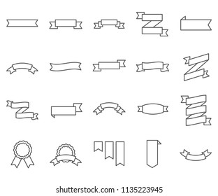 Set of ribbon Related Vector Line Icons. Contains such Icons as bandage,bow and more. 