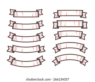 Set of ribbon shapes