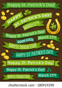 Set of ribbon for St. Patrick's Day, vector illustration