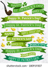 Set of ribbon for St. Patrick's Day, vector illustration