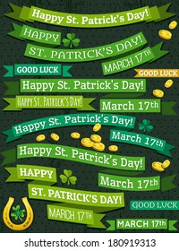 Set of ribbon for St. Patrick's Day, vector illustration