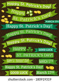 Set of ribbon for St. Patrick's Day, vector illustration