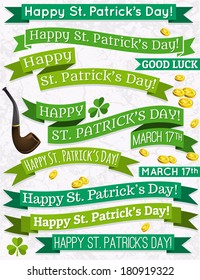 Set of ribbon for St. Patrick's Day, vector illustration