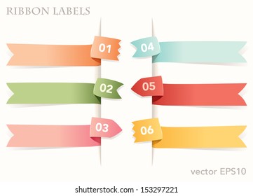 Set of ribbon tag labels.