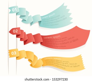 Set of ribbon tag labels.