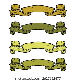 set of ribbon template. using victorian style and vintage elements