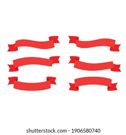 set ribbon template vector design.