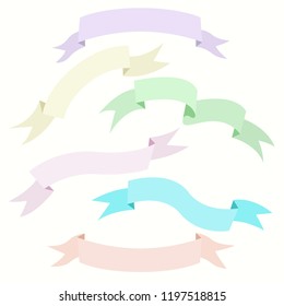 Set of Ribbon Vabels, Isolated Vector Illustration.